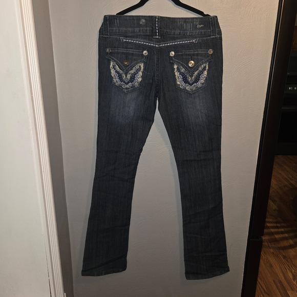 Y2K FASHION: Candies Bootcut Jeans Juniors Size 3 Distressed Stretch - Picture 9 of 12